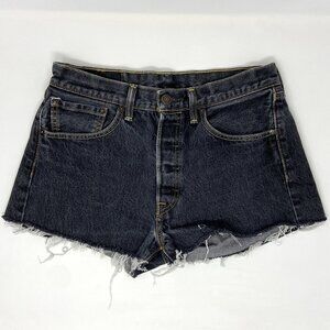 LEVI'S | Distressed Denim Cut-Off Shorts Black